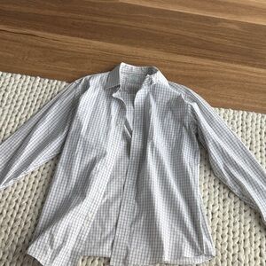 Brooks brothers Men's White and Black Checkered Shirt
